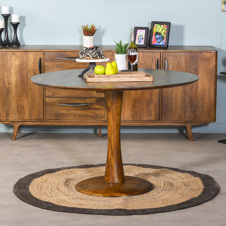 Loon Peak® Sareen 48'' Mango Solid Wood Pedestal Dining Table Wayfair